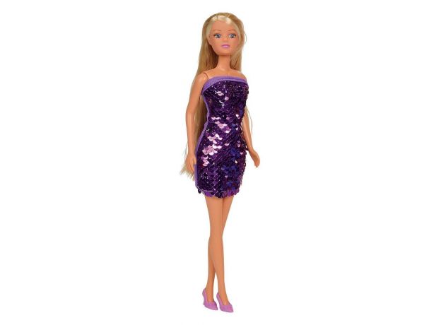 عروسک 29 سانتی Steffi Love با لباس پولکی بنفش, تنوع: 105733366-Swap Fashion Purple, image