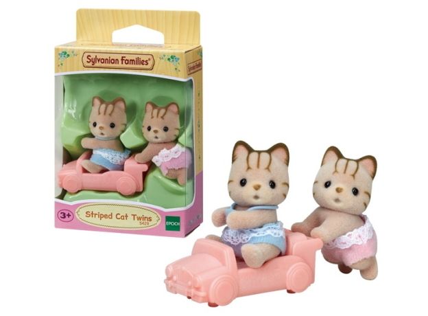 پیشی دوقلوها به همراه ماشین کودک Sylvanian Families, image