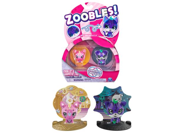 پک دوتایی عروسک های زووبلز Zoobles مدل یونیکورن بامزه و ببر اسرارآمیز, image