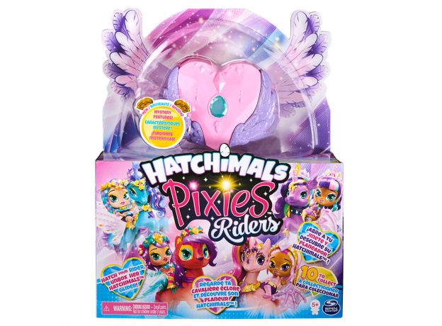 عروسک هچیمال پیکسی رایدر سورپرایز Hatchimals Pixies سری Riders مدل قلب صورتی و بال بنفش, image