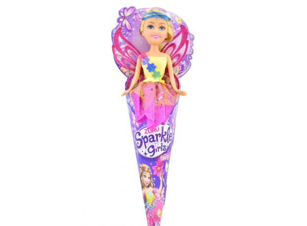 عروسک قیفی پری Sparkle Girlz مدل Fairy (با لباس زرد), image