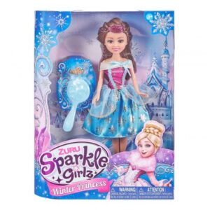 عروسک 26 سانتی پرنسس برفی Sparkle Girlz مدل Winter Princess (با دامن آبی)