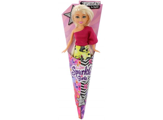 عروسک قیفی Sparkle Girlz مدل Fashion (با لباس زرد و قرمز), image