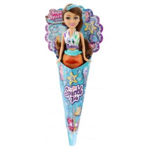 عروسک قیفی پری دریایی Sparkle Girlz مدل Mermaid (با دامن نارنجی), image