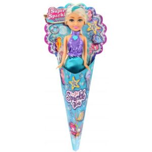 عروسک قیفی پری دریایی Sparkle Girlz مدل Mermaid (با دامن آبی)
