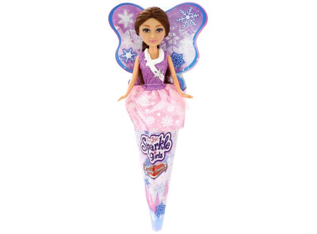 عروسک قیفی پرنسس برفی Sparkle Girlz مدل Winter Princess (با لباس بنفش), image