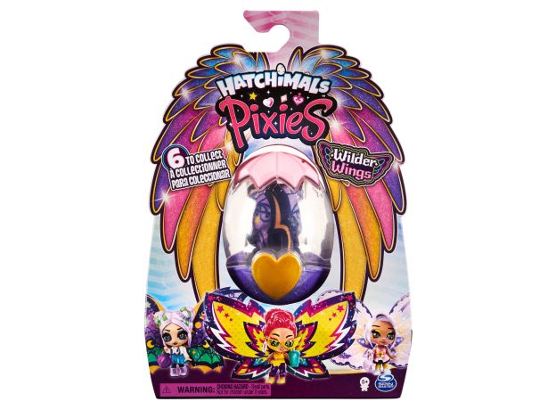 عروسک هچیمال پیکسی Hatchimals Pixies سری پروانه ای Wilder Wings مدل Midnight Mandie, image
