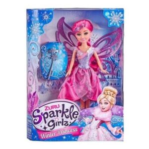 عروسک 26 سانتی پرنسس برفی Sparkle Girlz مدل Winter Princess (با دامن صورتی)