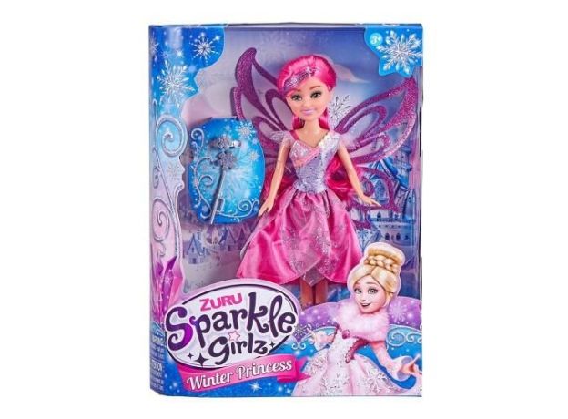 عروسک 26 سانتی پرنسس برفی Sparkle Girlz مدل Winter Princess (با دامن صورتی), image
