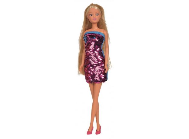 عروسک 29 سانتی Steffi Love با لباس پولکی سرخابی, تنوع: 105733366-Swap Fashion Red, image