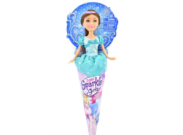 عروسک قیفی پرنسس برفی Sparkle Girlz مدل Winter Princess (با لباس فیروزه‌ای), image