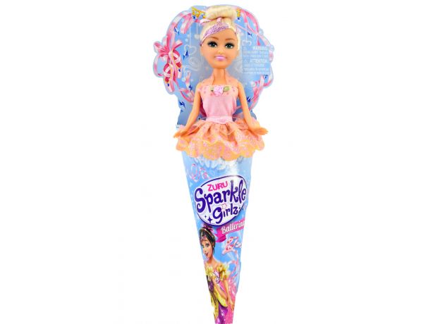 عروسک قیفی Sparkle Girlz مدل Ballerina (با لباس صورتی), image