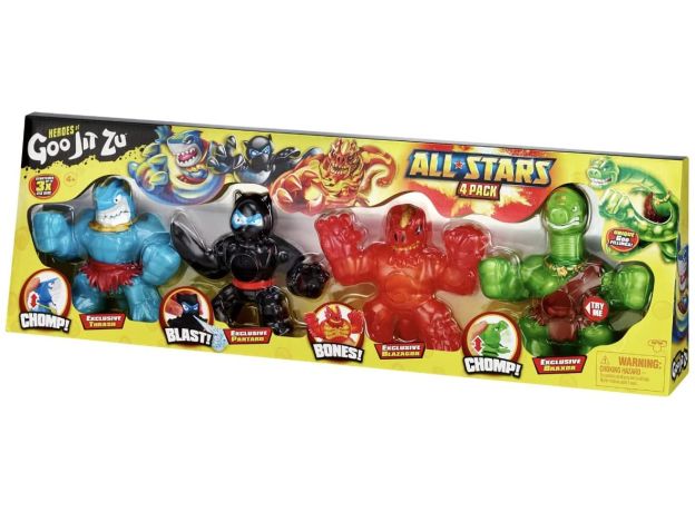 پک چهار تایی عروسک های فشاری گو جیت زو Goo Jit Zu سری All Stars مدل Unique Goo Fillings, image