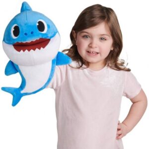 عروسک نمایشی پاپت سخنگو هوشمند ددی شارک Daddy shark مدل آبی, image