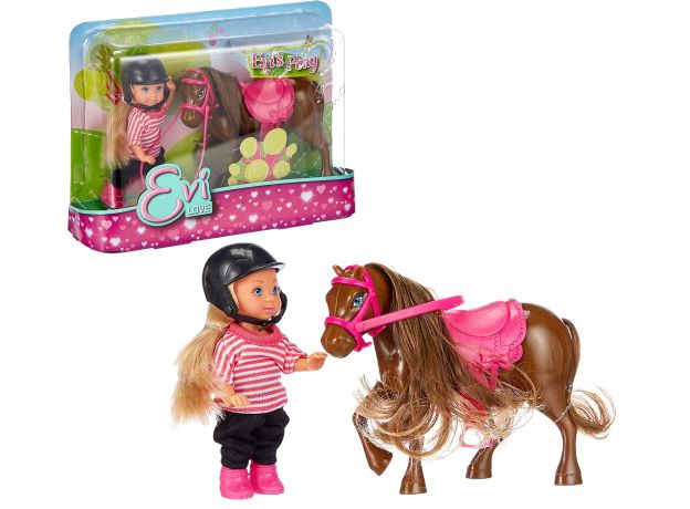 ست عروسک و اسب قهوه ای Evi Pony, تنوع: 105737464-Pony Brown, image