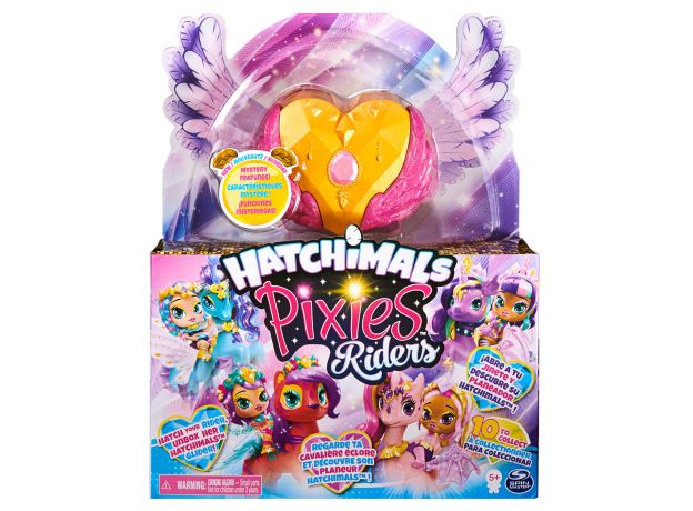 عروسک هچیمال پیکسی رایدر سورپرایز Hatchimals Pixies سری Riders مدل قلب زرد و بال صورتی, image