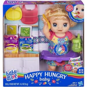 عروسک بیبی الایو مدل Happy Hungry فرفری بلوند, image