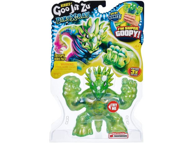 عروسک فشاری گو جیت زو Goo Jit Zu سری Dino X-Ray مدل Tritops, image