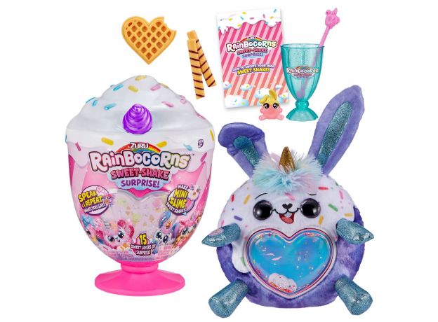 عروسک سخنگوی سورپرایزی رینبوکورنز RainBocoRns سری Sweet Shake با شاخ بنفش, image