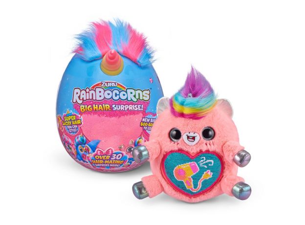 عروسک سورپرایزی رینبوکورنز RainBocoRns سری Big Hair Surprise با شاخ صورتی و زرد, تنوع: 9213-Pink and Yellow, image