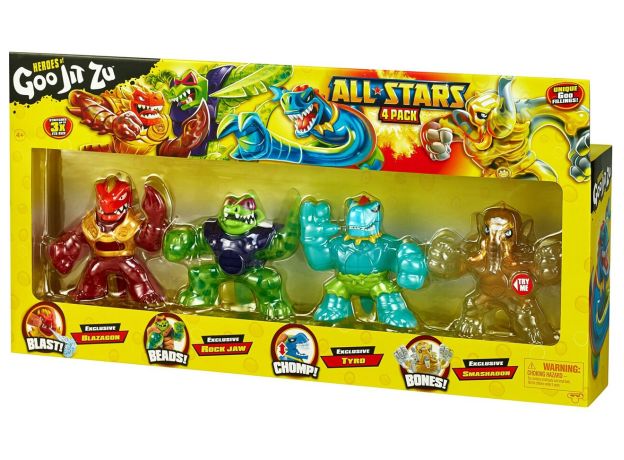 پک چهار تایی عروسک های فشاری گو جیت زو Goo Jit Zu سری All Stars مدل Smashadon, image