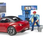 ست پمپ بنزین و کارواش bworld و ماشین Roadster برودر Bruder, image 4