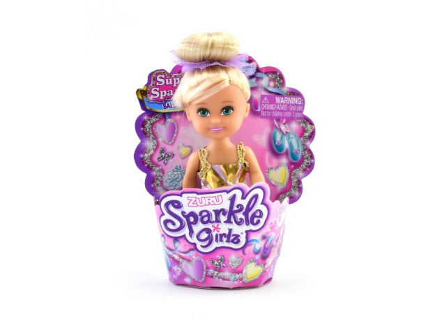 عروسک کاپ کیکی Sparkle Girlz مدل Ballerina (با لباس طلایی و موی بلوند), image