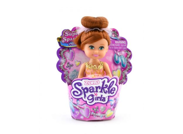 عروسک کاپ کیکی Sparkle Girlz مدل Ballerina (با لباس طلایی و موی قهوه‌ای), image