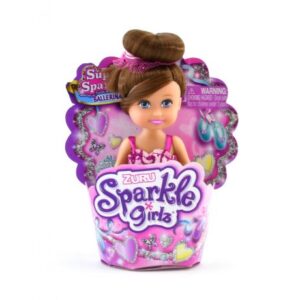 عروسک کاپ کیکی Sparkle Girlz مدل Ballerina (با لباس صورتی و موی قهوه‌ای), image