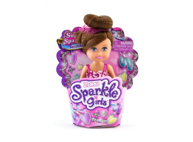 عروسک کاپ کیکی Sparkle Girlz مدل Ballerina (با لباس صورتی و موی قهوه‌ای), image