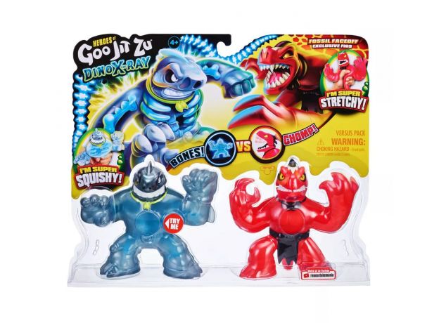 پک دو تایی عروسک های فشاری گو جیت زو Goo Jit Zu سری Dino X-Ray مدل Thrash و Verapz, image