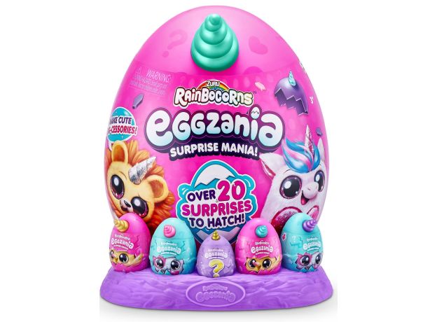 عروسک سورپرایزی رینبوکورنز RainBocoRns سری Eggzania با شاخ آبی, تنوع: 9258-Blue, image