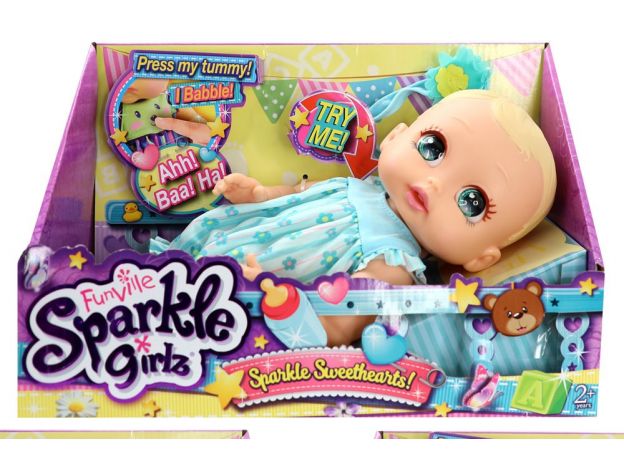 عروسک نوزاد 30 سانتی Sparkle Girlz (با لباس آبی), image