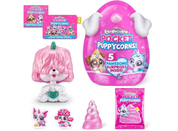 عروسک سورپرایزی رینبوکورنز RainBocoRns سری Pocket Puppycorns 5 سورپرایزی با شاخ صورتی, تنوع: 9285 - pink, image