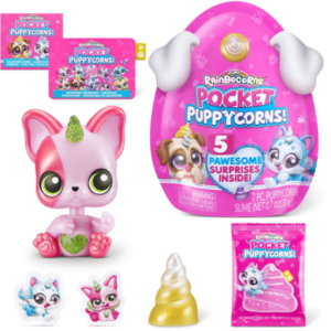 عروسک سورپرایزی رینبوکورنز RainBocoRns سری Pocket Puppycorns 5 سورپرایزی با شاخ طلایی