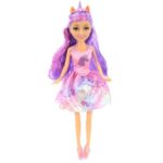عروسک قیفی یونیکورن Sparkle Girlz مدل Rainbow Unicorn (با موی بنفش), image