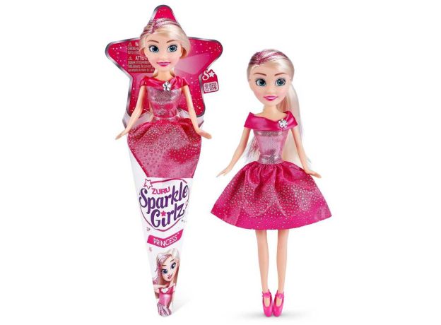 عروسک قیفی پرنسسی Sparkle Girlz مدل Princess با لباس سرخابی, تنوع: 24105 - Princess Red, image