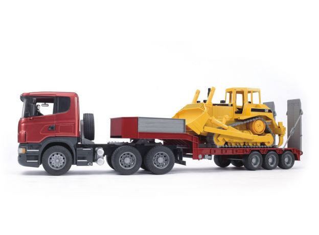 تریلی Scania به همراه بولدوزر CAT برودر Bruder, image