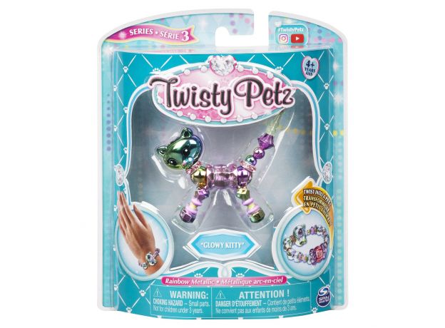پک تکی دستبند درخشان Twisty Petz مدل Glowy Kitty, image