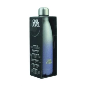 قمقمه آلومینیومی 500 میلی لیتری Cool Level مدل آبی و سرمه ای درخشان