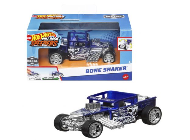 ماشین عقب کش Hot Wheels سری Pull-Back Speeders مدل Bone Shaker, تنوع: HPT04-Bone Shaker, image