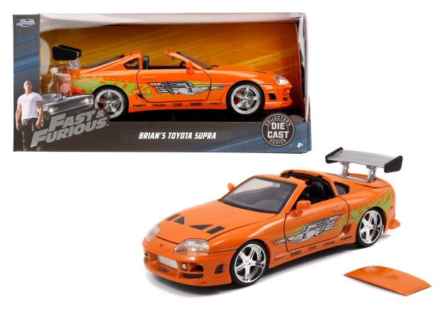 ماشین فلزی نارنجی تویوتا Fast & Furious مدل Supra با مقیاس 1:24, image