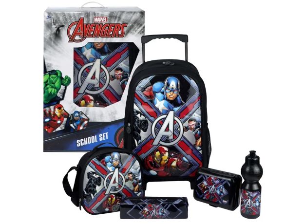 ست 5 در 1 کوله پشتی چرخدار 46 سانتی Avengers, image