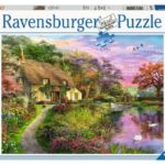 پازل 500 تکه راونزبرگر مدل کلبه روستایی در کنار برکه, image