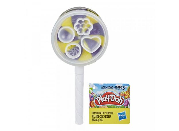 آبنبات چوبی خمیری بنفش و زرد Play Doh, image