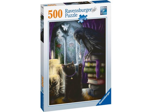 پازل 500 تکه راونزبرگر مدل گربه سیاه و کلاغ, image