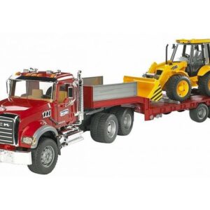 تریلی Mack و بیل مکانیکی JCB برودر Bruder