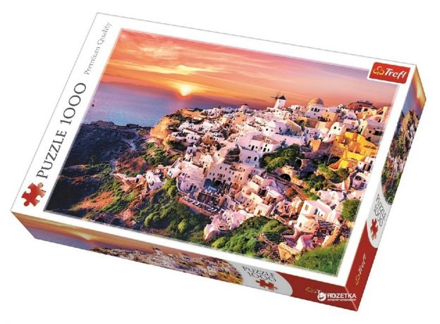 پازل 1000 تکه ترفل مدل غروب آفتاب در سانتورینی, image