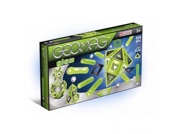 بازی مغناطیسی 104 قطعه‌ای جیومگ مدل Glow Panels, image