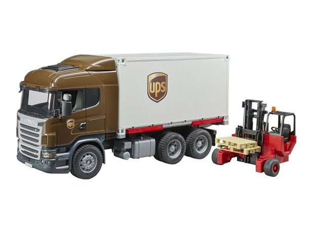 کامیون حمل بار Scania به همراه لیفت تراک‬‎ برودر Bruder, image